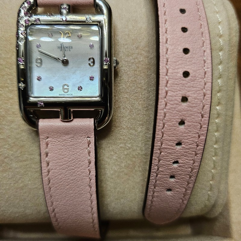 HERMES 雙圈皮錶帶櫻花限定版-1