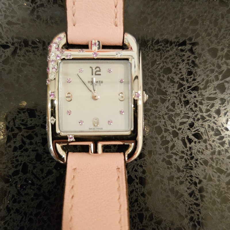 HERMES 雙圈皮錶帶櫻花限定版-4