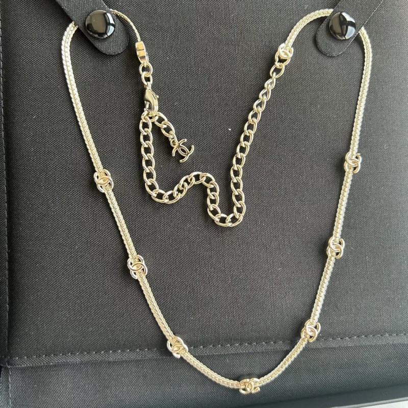 Chanel 七花 項鍊 淡金色-2