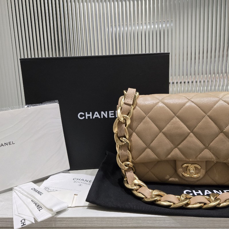 CHANEL 粗鍊肩背包 CF 芯片款-1