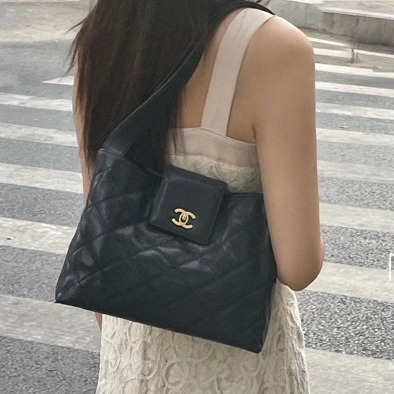 老香上線🤩Chanel黑金菱格中古款黑金kelly包手提單肩包-2