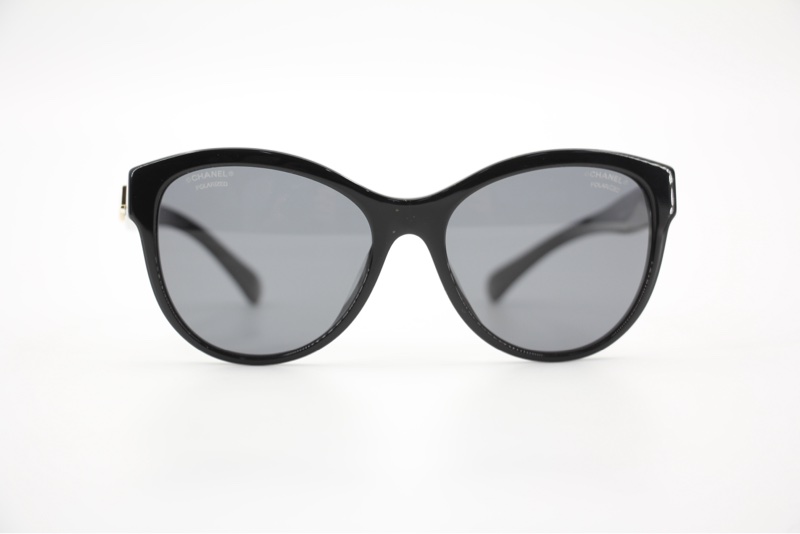 Chanel 2021 樹脂金色英文字黑色太陽眼鏡-4