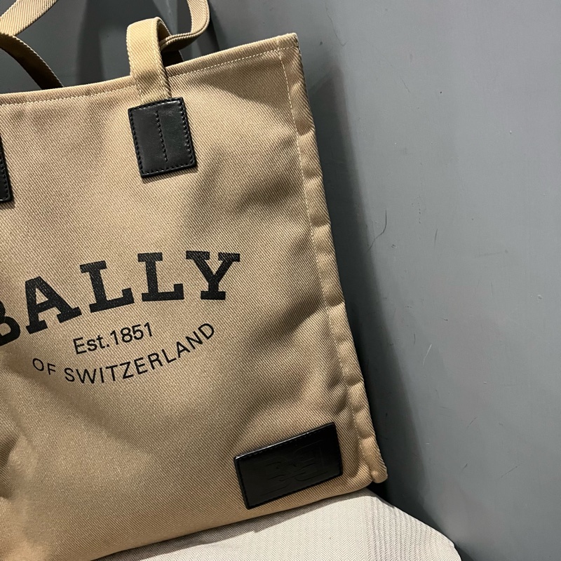 BALLY 帆布包 托特包 tote 沙色-3