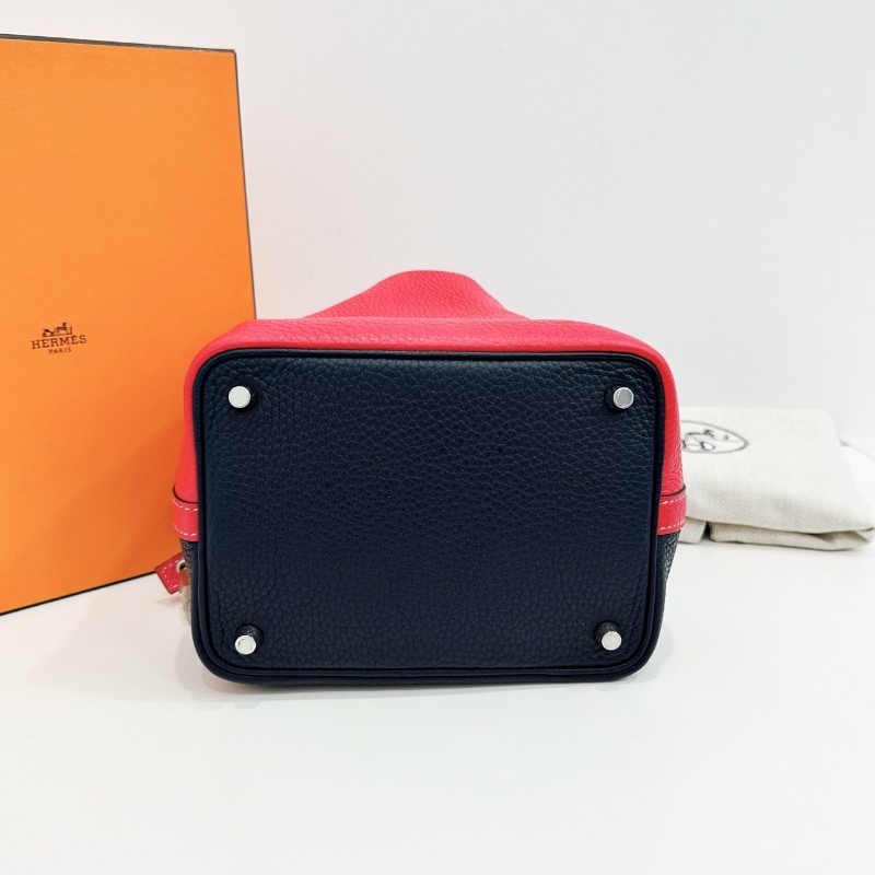 Hermès愛馬仕 Picotin菜籃子18 極致粉拼午夜藍銀扣Y刻-6