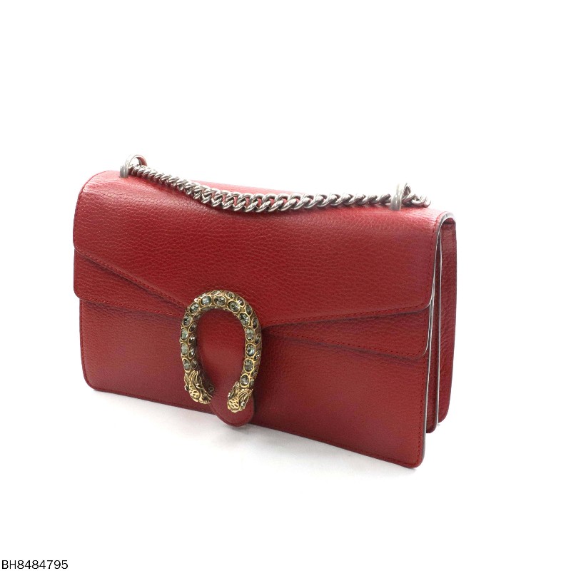 古馳Dionysus酒神包中號牛皮純色雙虎頭搭扣肩背包-5