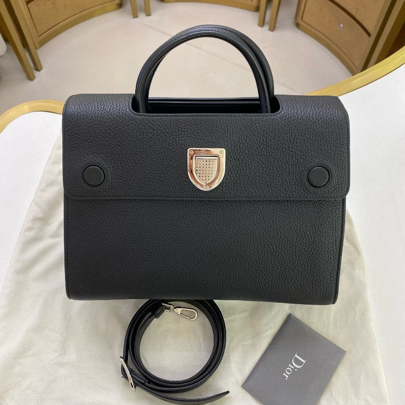 Dior迪奧 diorever系列盾牌️包中號 荔枝牛皮 手提包-0