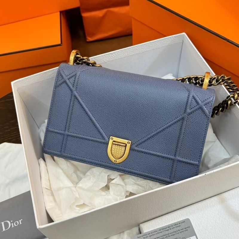 Dior迪奧盾牌小號藍色 單肩斜背包-0