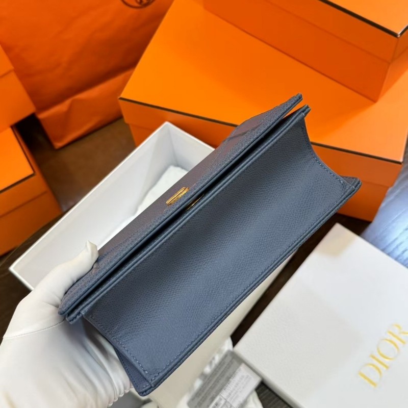 Dior迪奧盾牌小號藍色 單肩斜背包-2