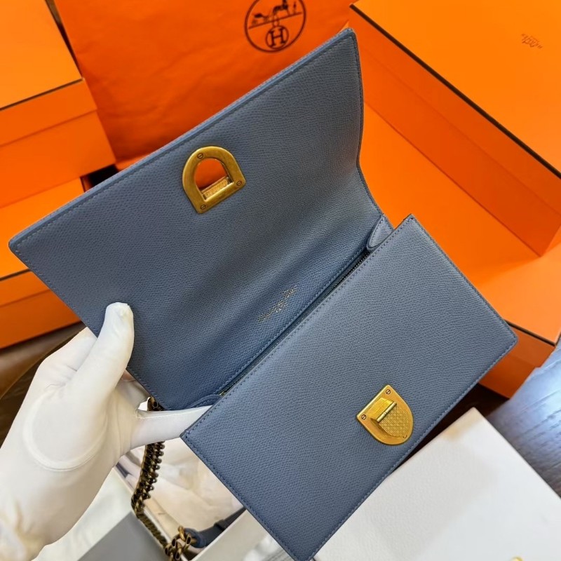 Dior迪奧盾牌小號藍色 單肩斜背包-3