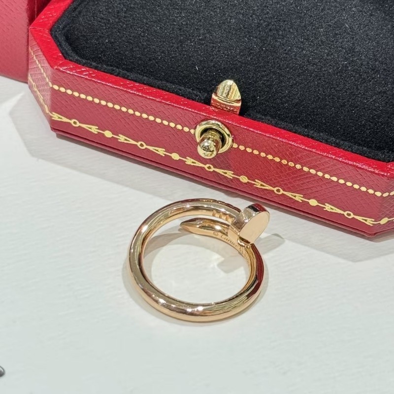 Cartier卡地亞JUSTE UN CLOU釘子戒指 18k玫瑰金寬版53號-3