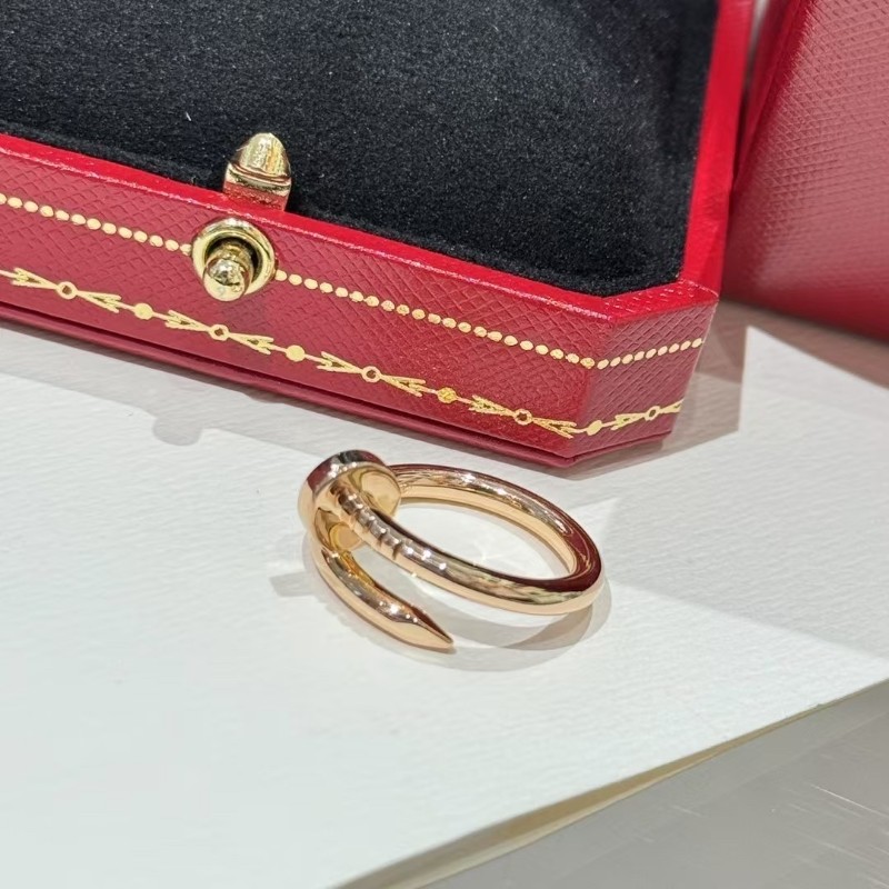 Cartier卡地亞JUSTE UN CLOU釘子戒指 18k玫瑰金寬版53號-5