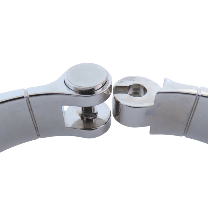 HERMES 金屬/琺瑯Hinged Bracelet銀扣手鐲-11