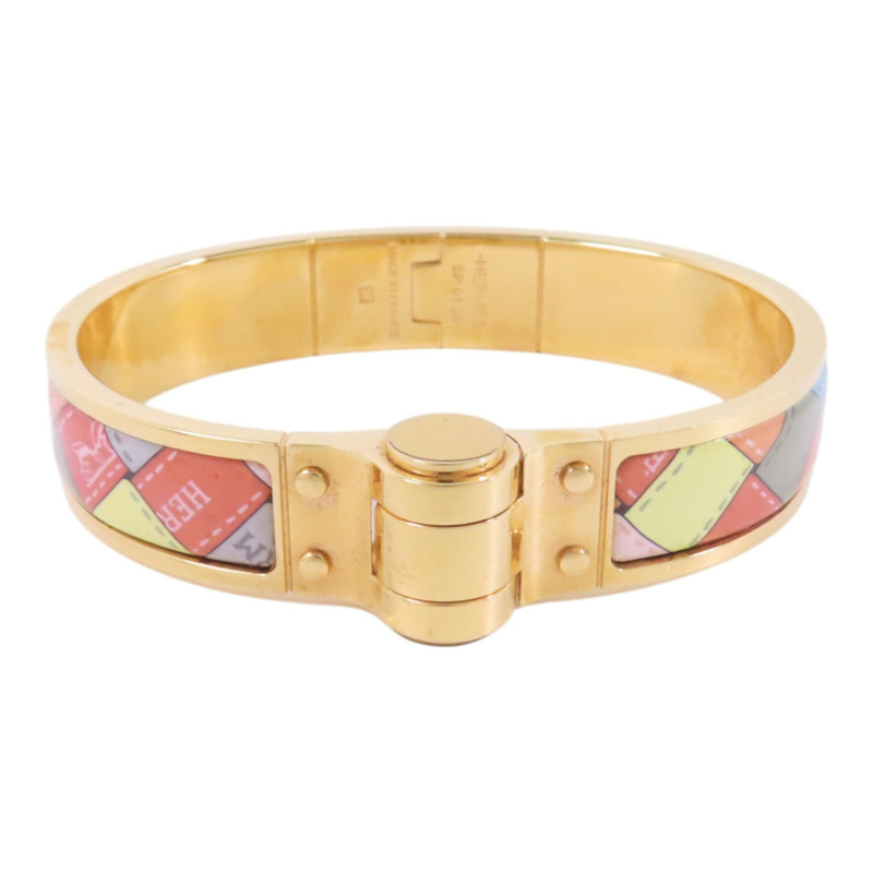HERMES 金屬/琺瑯Hinged Bracelet金扣手鐲-0