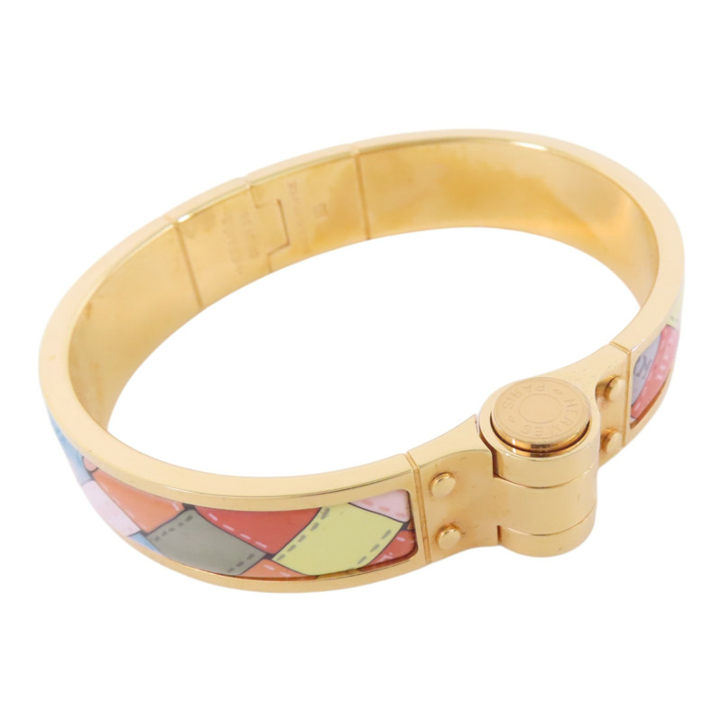 HERMES 金屬/琺瑯Hinged Bracelet金扣手鐲-6