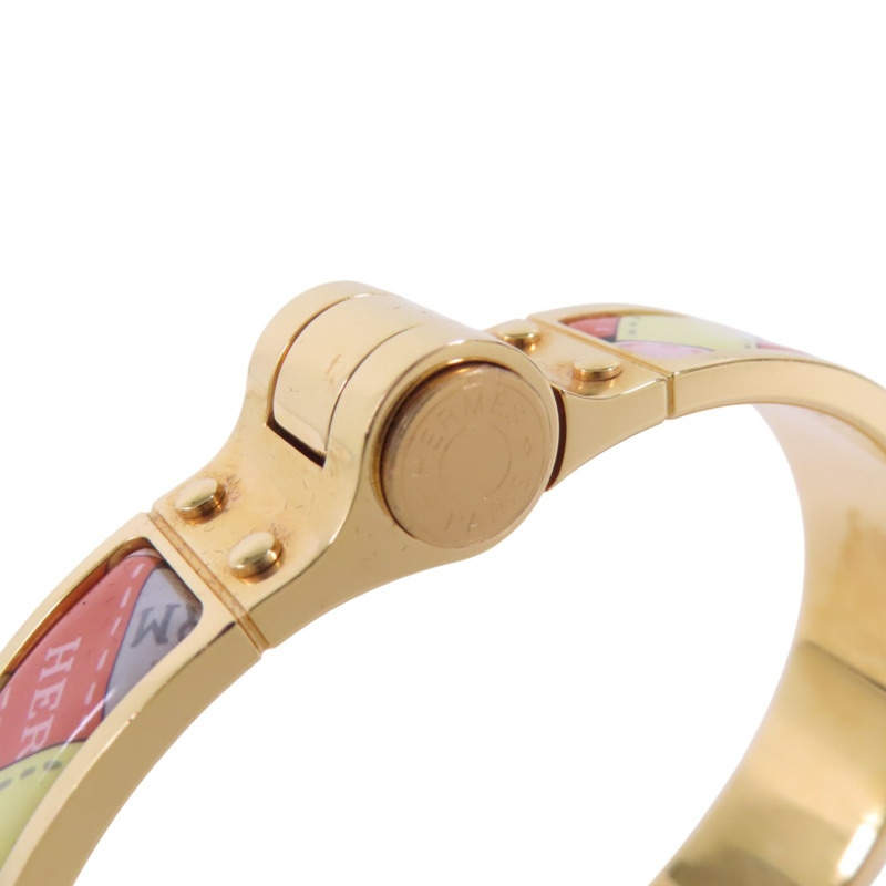 HERMES 金屬/琺瑯Hinged Bracelet金扣手鐲-8