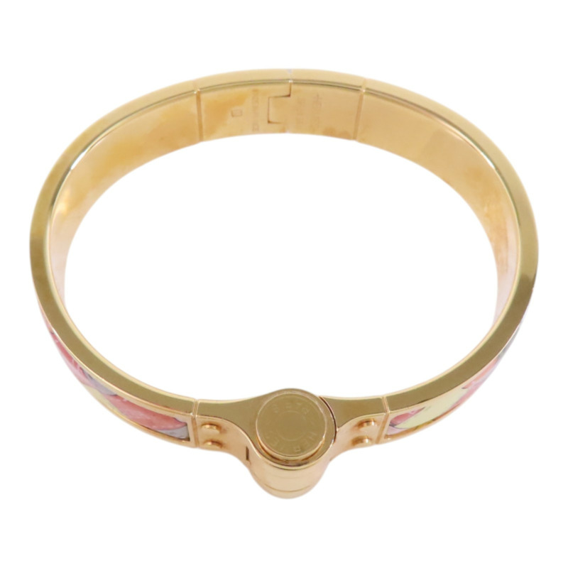 HERMES 金屬/琺瑯Hinged Bracelet金扣手鐲-11
