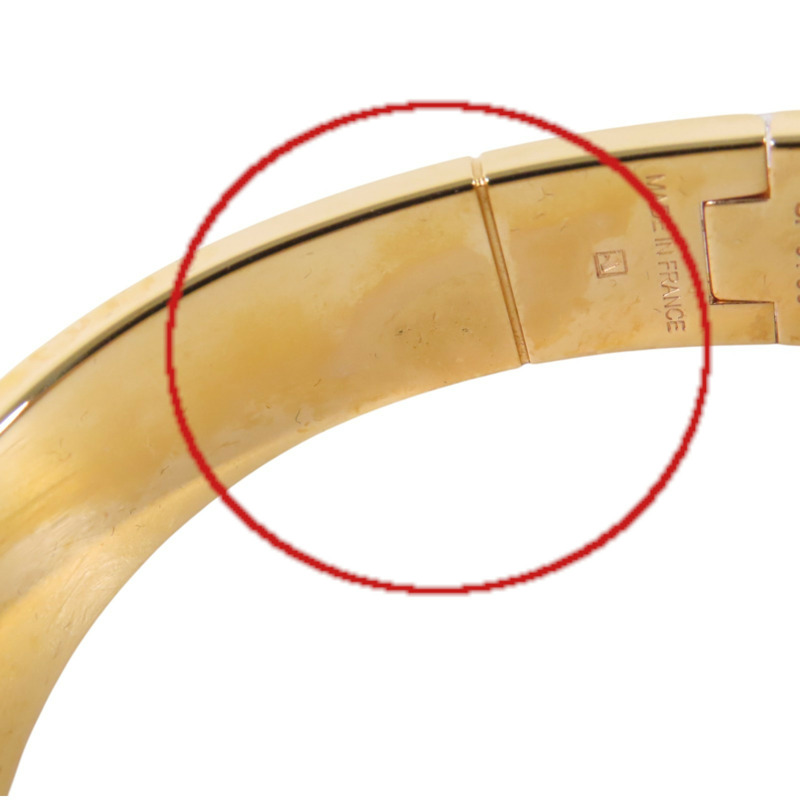 HERMES 金屬/琺瑯Hinged Bracelet金扣手鐲-13