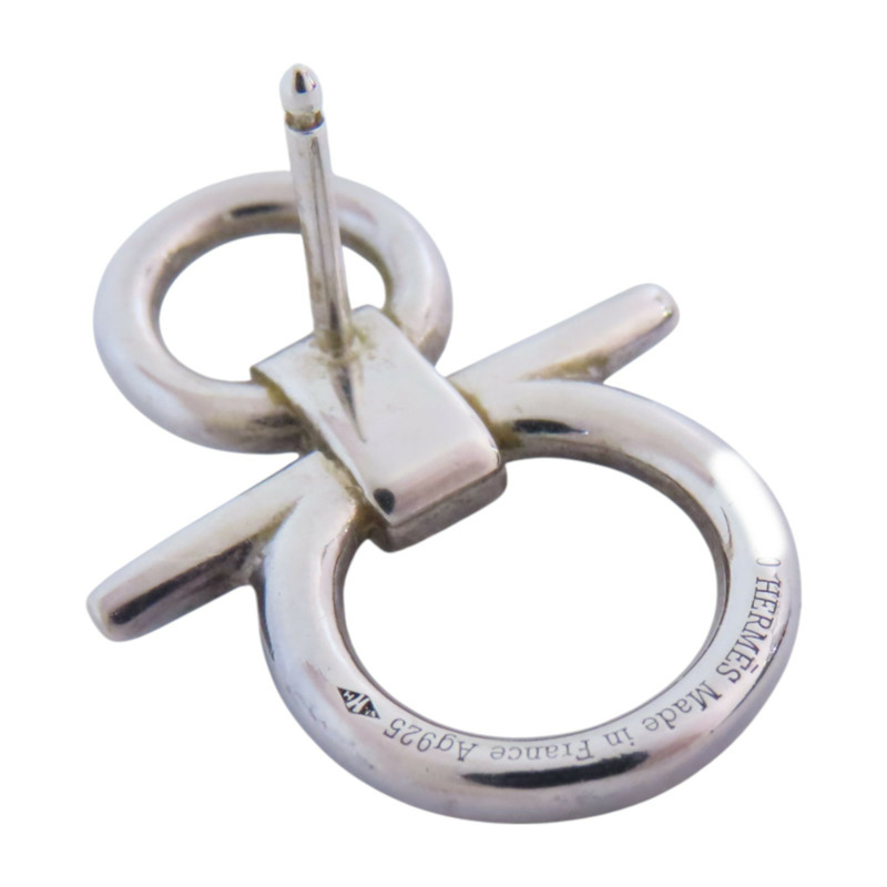 HERMES 925純銀Bridle Words Earrings銀扣耳環-11