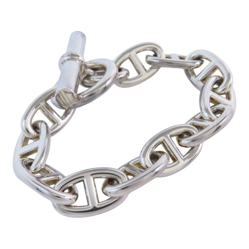 HERMES 925純銀Chaine D'ancre Bracelet銀扣手鏈-2