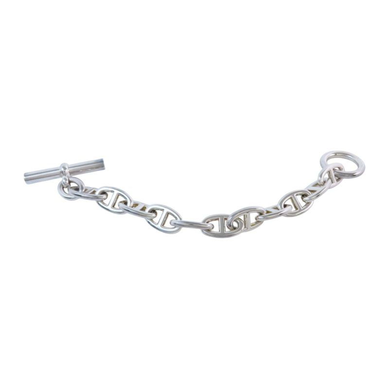 HERMES 925純銀Chaine D'ancre Bracelet銀扣手鏈-12