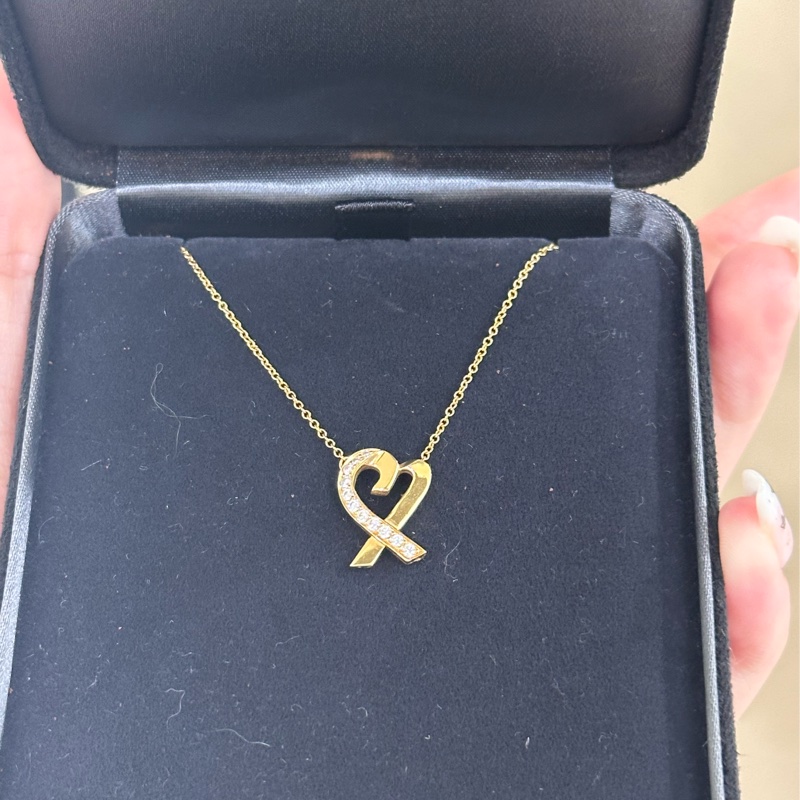 Tiffany 黃K金鑽石項鍊-2