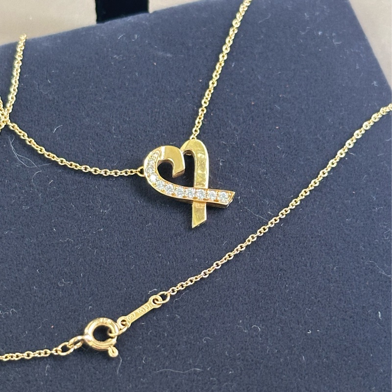 Tiffany 黃K金鑽石項鍊-4