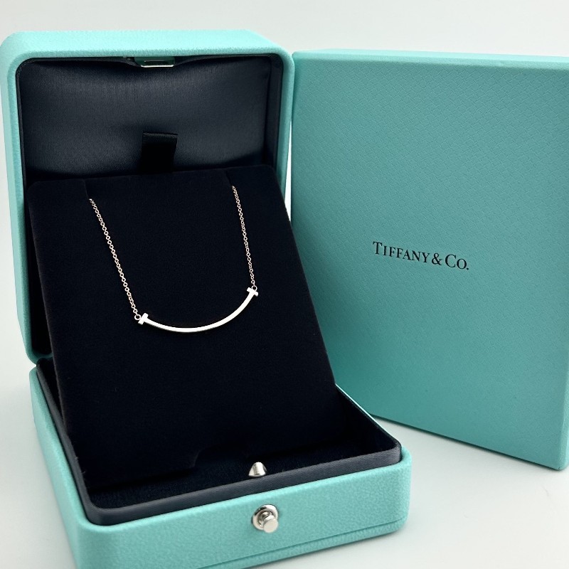 Tiffany蒂芙尼18K玫瑰金smile小號笑臉項鏈-0