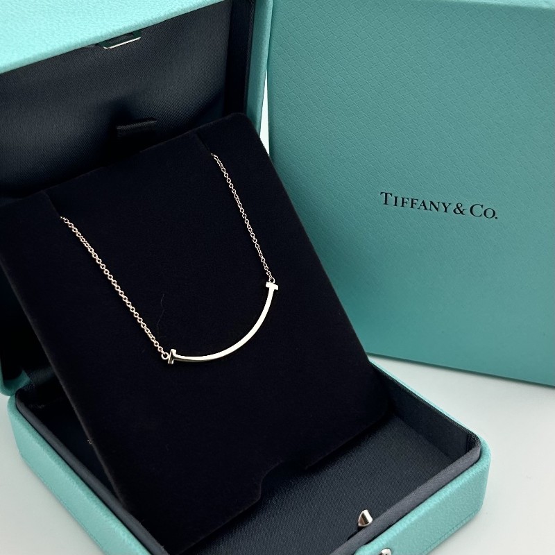 Tiffany蒂芙尼18K玫瑰金smile小號笑臉項鏈-1