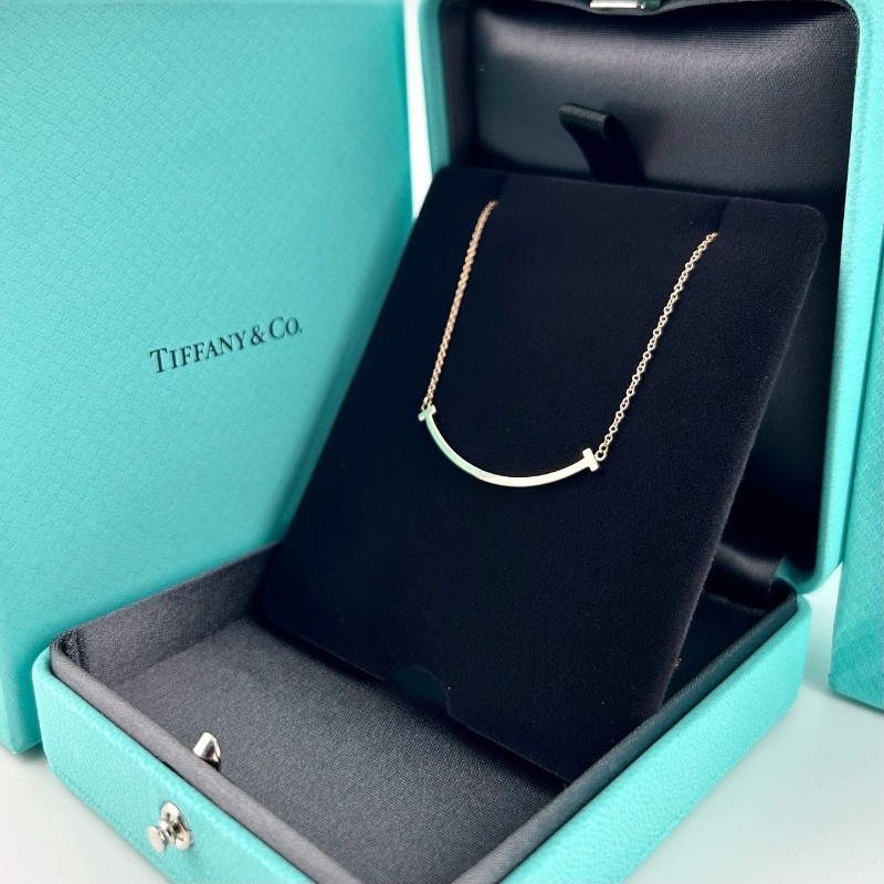 Tiffany蒂芙尼18K玫瑰金smile小號笑臉項鏈-3