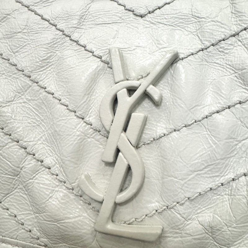 YSL聖羅蘭Niki中號郵差包 斜背肩背包 無D扣款 奶油白色-4