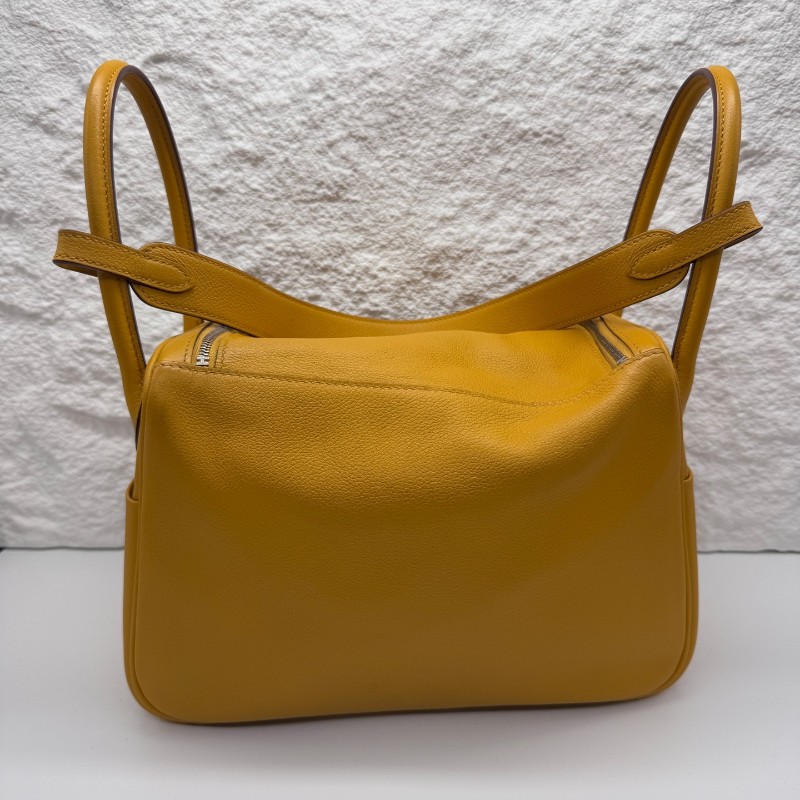 愛馬仕/Hermes Lindy26 9D琥珀黃 銀扣evercolor皮 C刻-3