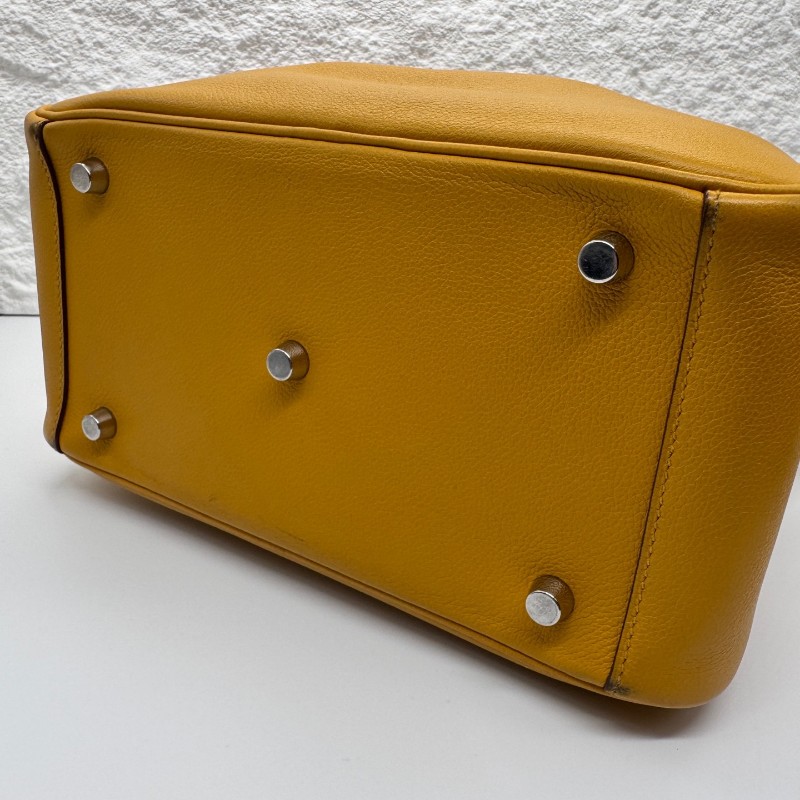 愛馬仕/Hermes Lindy26 9D琥珀黃 銀扣evercolor皮 C刻-4