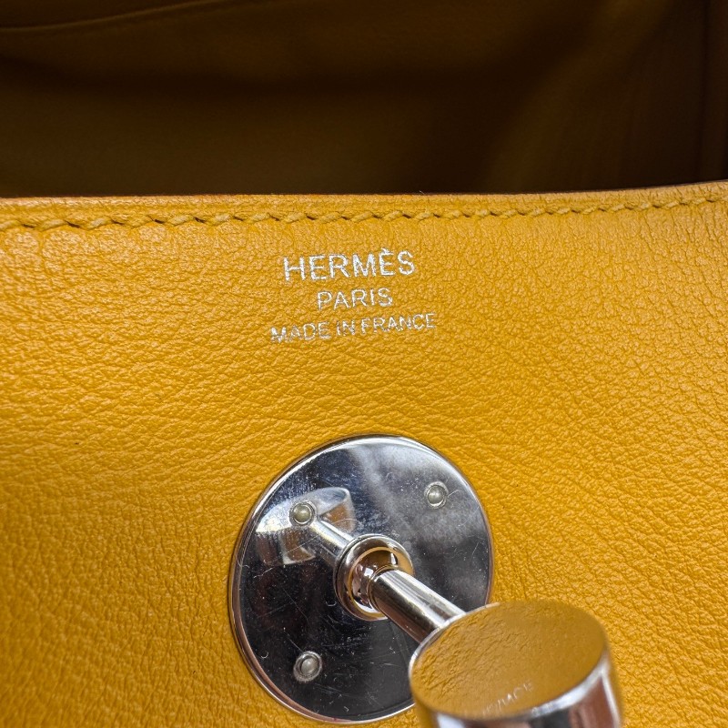 愛馬仕/Hermes Lindy26 9D琥珀黃 銀扣evercolor皮 C刻-8