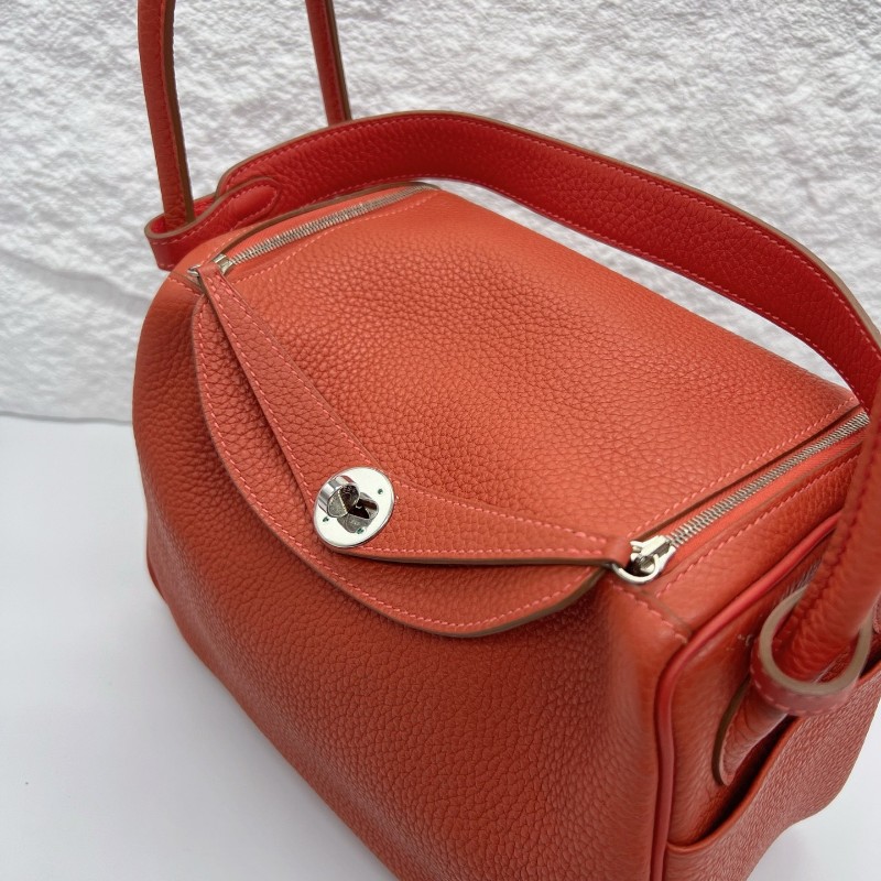 愛馬仕/lindy26 9M 三文魚拼色 銀扣  TC皮-1