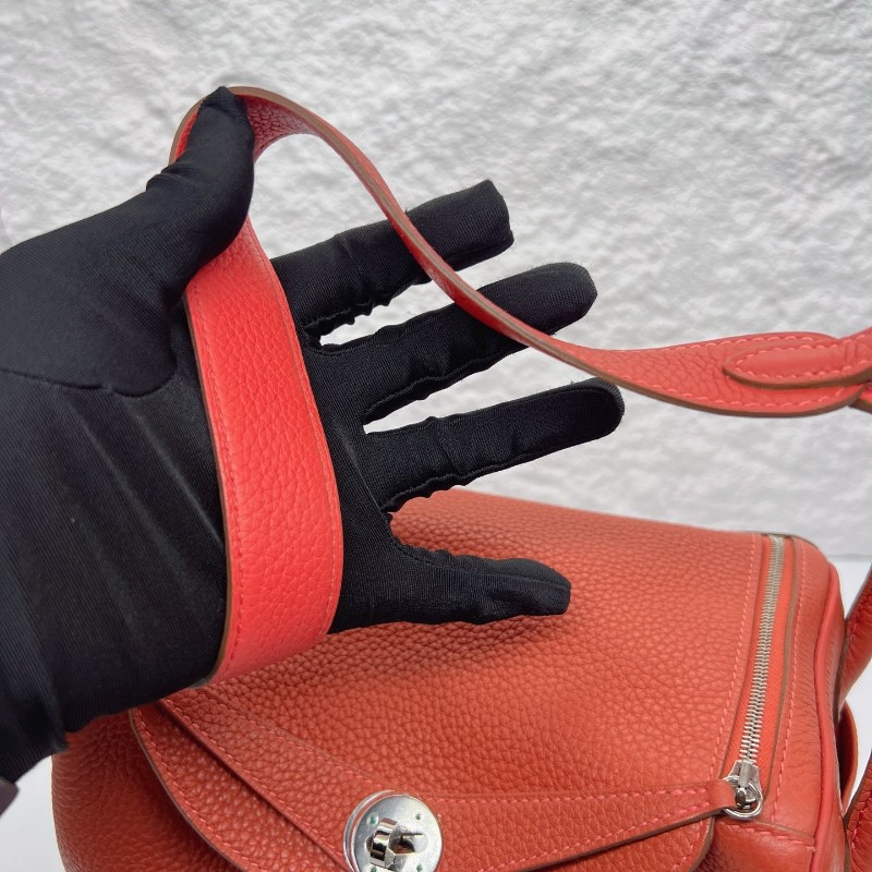 愛馬仕/lindy26 9M 三文魚拼色 銀扣  TC皮-3