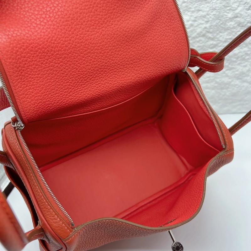 愛馬仕/lindy26 9M 三文魚拼色 銀扣  TC皮-5