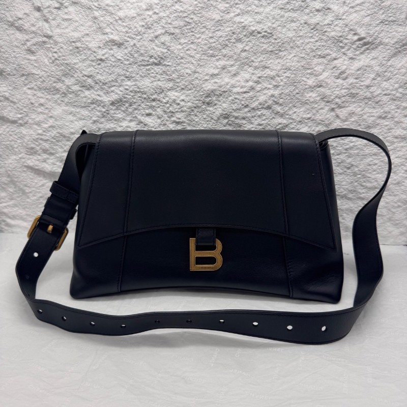 BALENCIAGA/巴黎世家 沙漏 Downtown金扣黑色斜背包-0