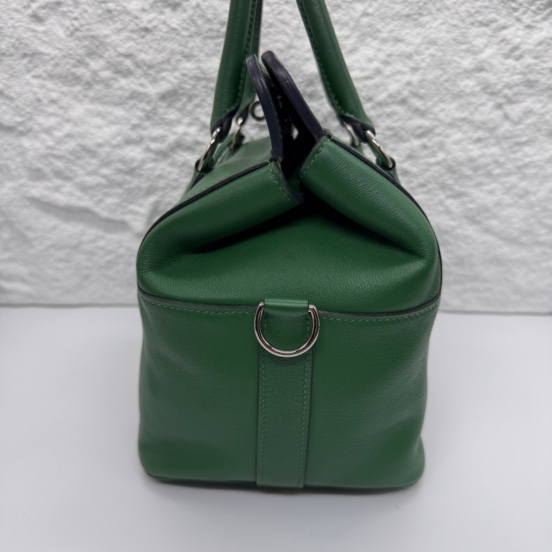 愛馬仕/Hermes 綠色 銀扣 小號牛奶盒子toolbox 框N刻-3