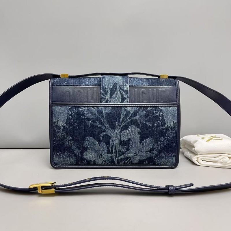 Dior迪奧 限量丹寧扎染花卉 蒙田30 斜背包-1
