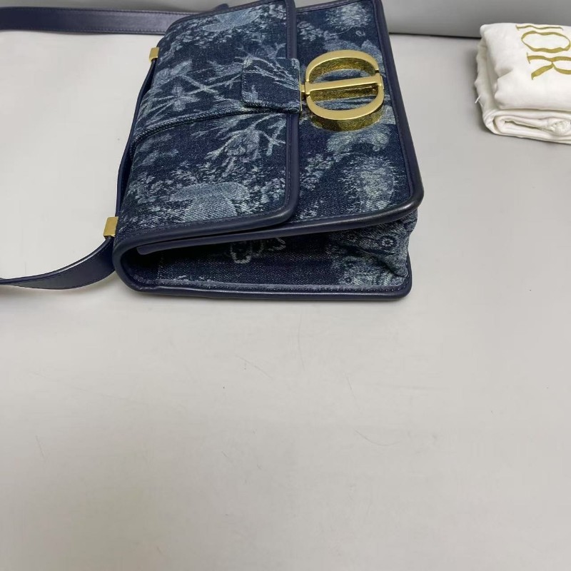 Dior迪奧 限量丹寧扎染花卉 蒙田30 斜背包-2