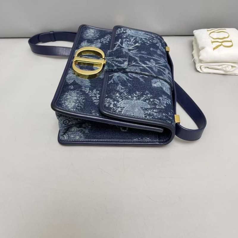 Dior迪奧 限量丹寧扎染花卉 蒙田30 斜背包-4