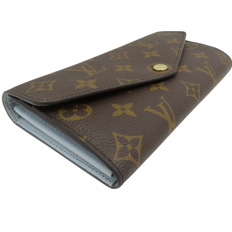 棕色 原花 帆布 Portefeuille Sarch 扣式 長夾 M83580-2