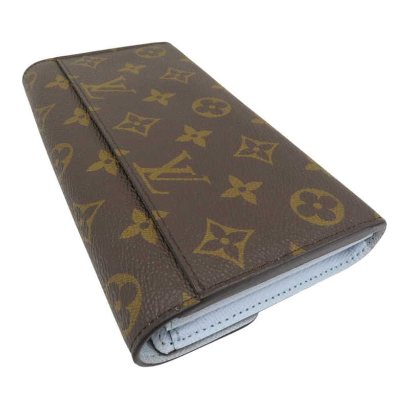 棕色 原花 帆布 Portefeuille Sarch 扣式 長夾 M83580-3