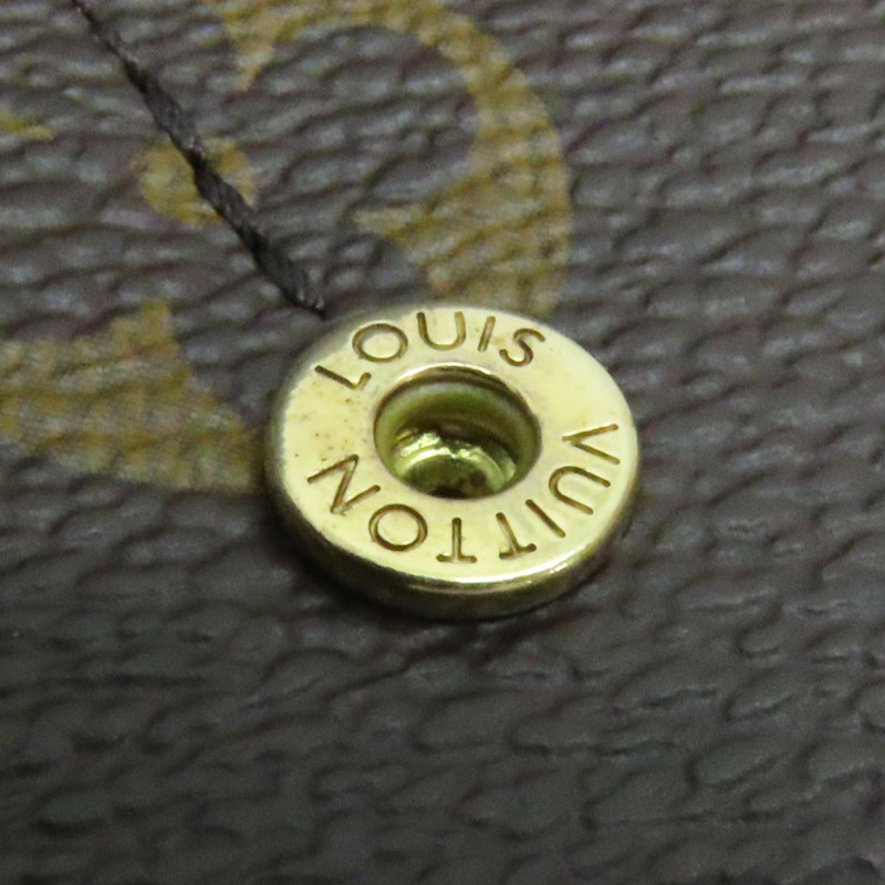 棕色 原花 帆布 Portefeuille Sarch 扣式 長夾 M83580-10