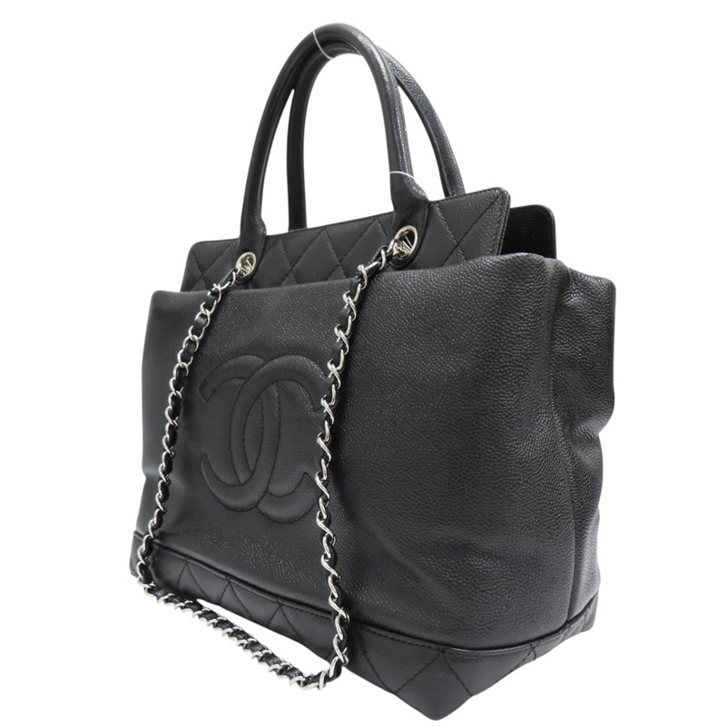 黑色 牛皮 菱格紋 荔枝紋 两用包 銀扣 (無卡)【CHANEL 香奈兒】-2