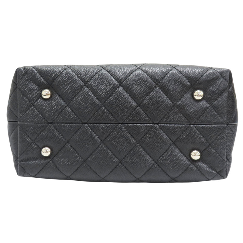 黑色 牛皮 菱格紋 荔枝紋 两用包 銀扣 (無卡)【CHANEL 香奈兒】-3