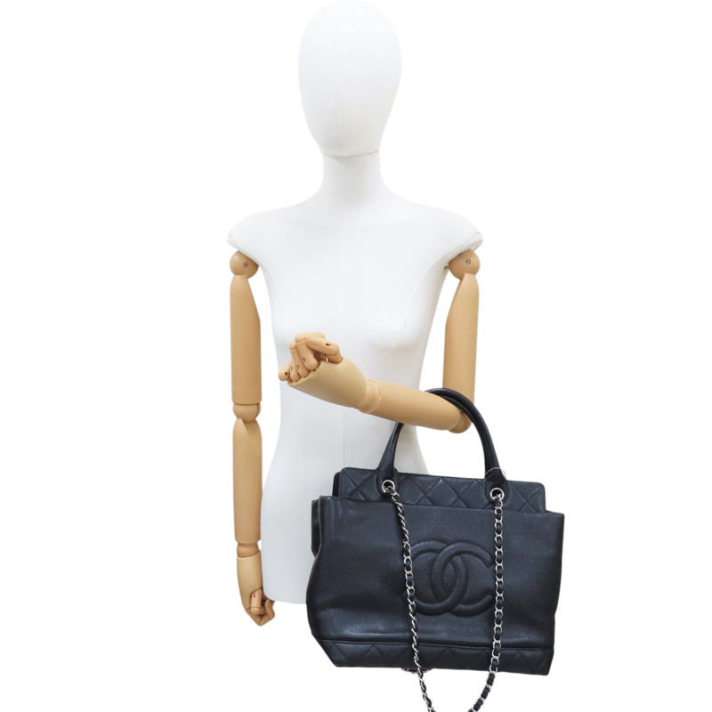 黑色 牛皮 菱格紋 荔枝紋 两用包 銀扣 (無卡)【CHANEL 香奈兒】-9