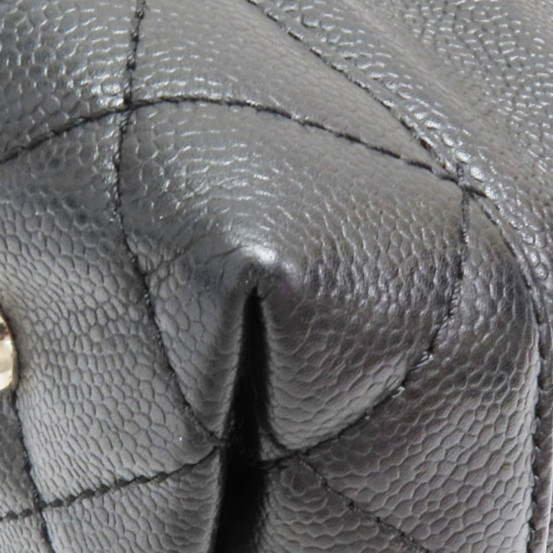 黑色 牛皮 菱格紋 荔枝紋 两用包 銀扣 (無卡)【CHANEL 香奈兒】-12