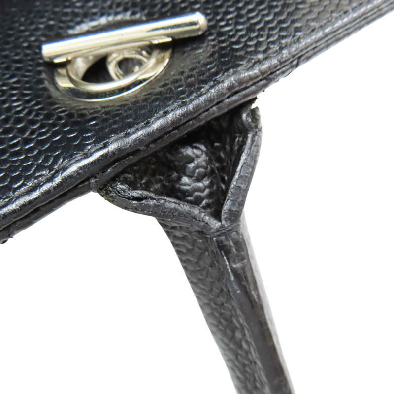 黑色 牛皮 菱格紋 荔枝紋 两用包 銀扣 (無卡)【CHANEL 香奈兒】-15