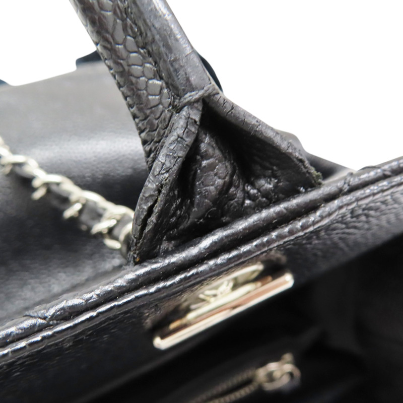 黑色 牛皮 菱格紋 荔枝紋 两用包 銀扣 (無卡)【CHANEL 香奈兒】-16